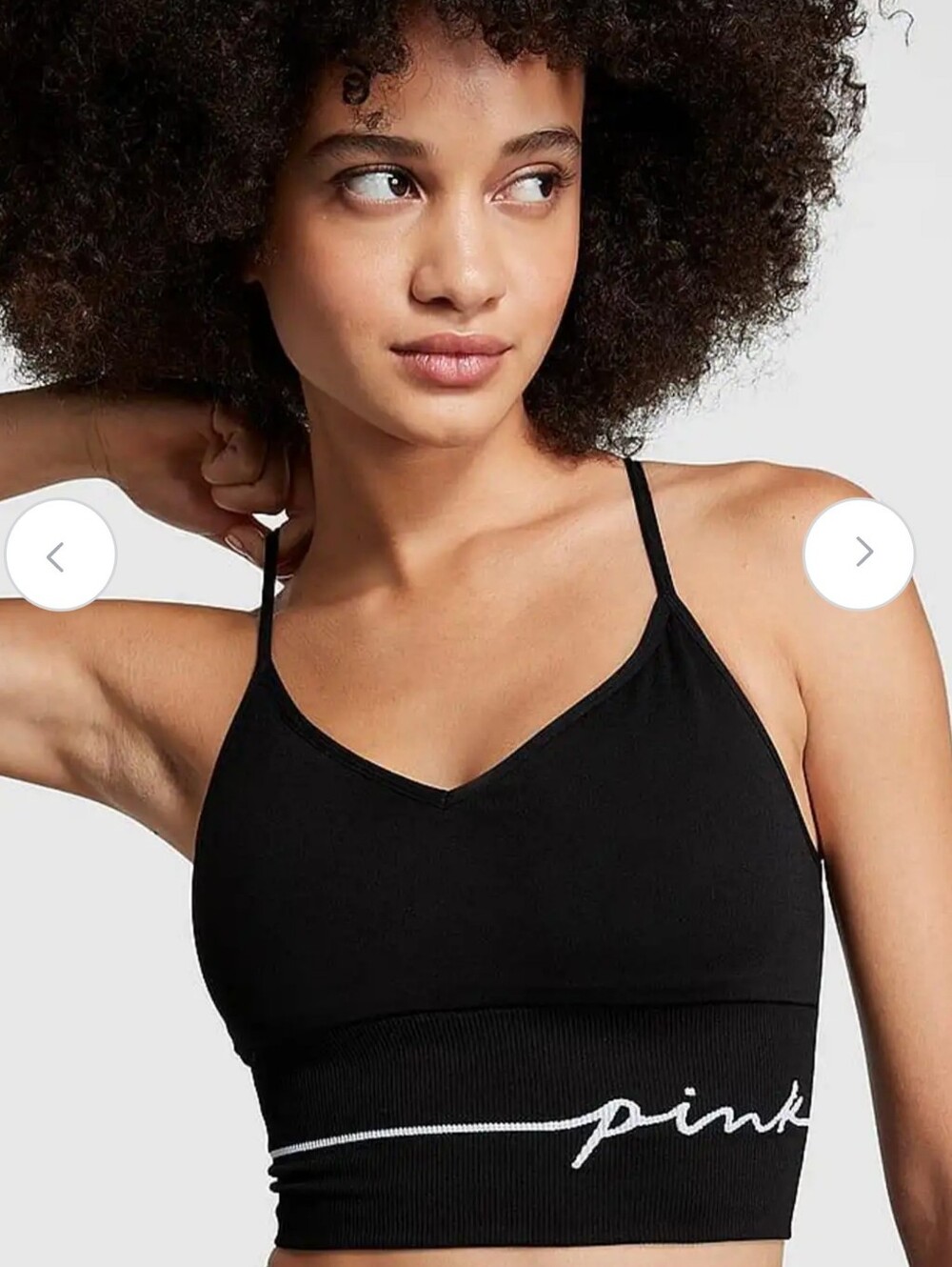 NWT Pink V.S. Seamless Longline Sports  Bra In Black, Size L